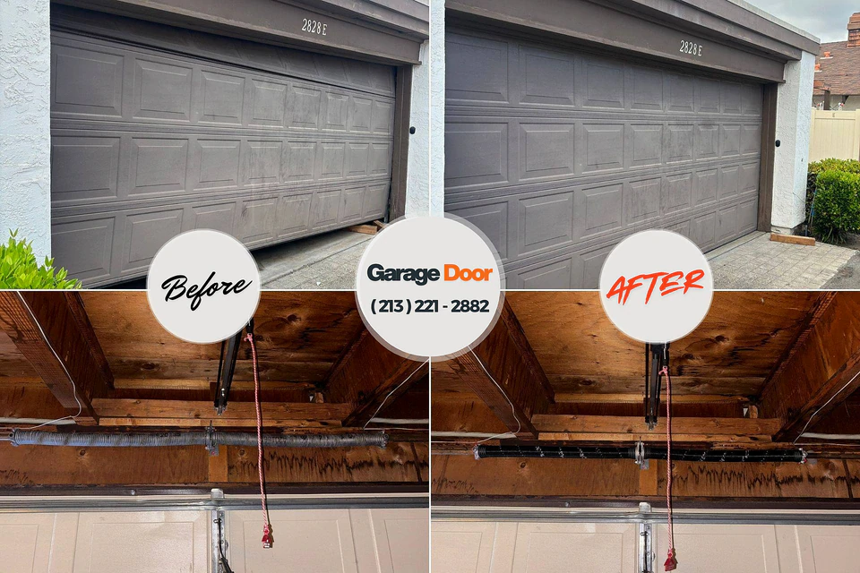 Before and after: garage door repair Cheraw, SC